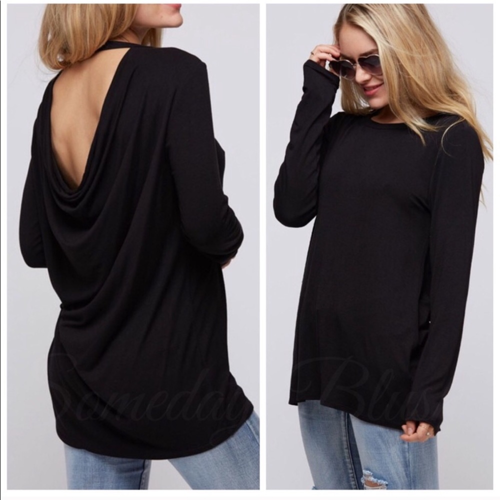Black Open Back Top - Picture 1 of 1